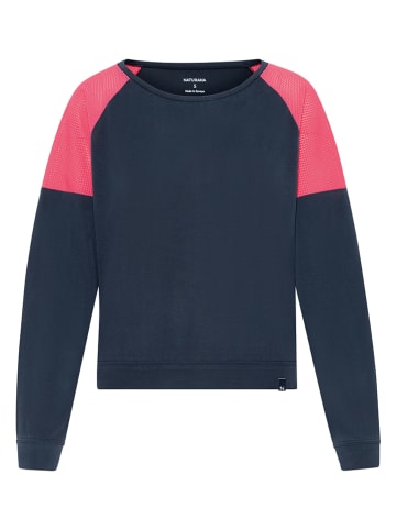 Naturana Sweatshirt in Dunkelblau/ Pink