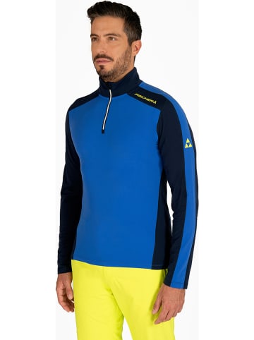 Fischer Fleecepullover "Golm" in Blau/ Schwarz