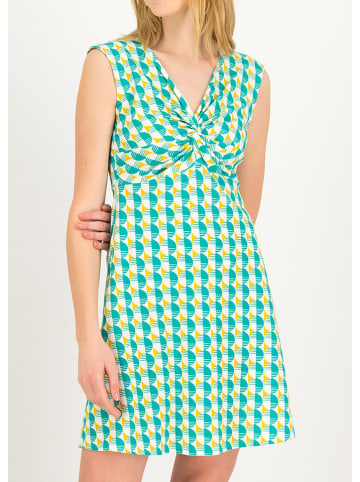 Blutsgeschwister Kleid "Clip Clap Croco" in Türkis/ Weiß/ Gelb