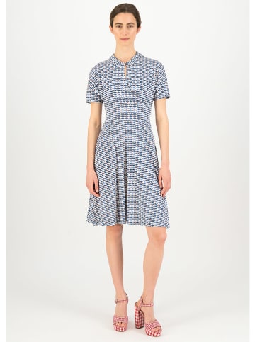 Blutsgeschwister Jurk "Now we are Smalltaking" blauw/wit