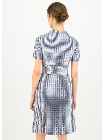 Blutsgeschwister Jurk "Now we are Smalltaking" blauw/wit