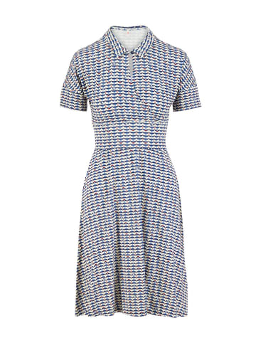 Blutsgeschwister Jurk "Now we are Smalltaking" blauw/wit