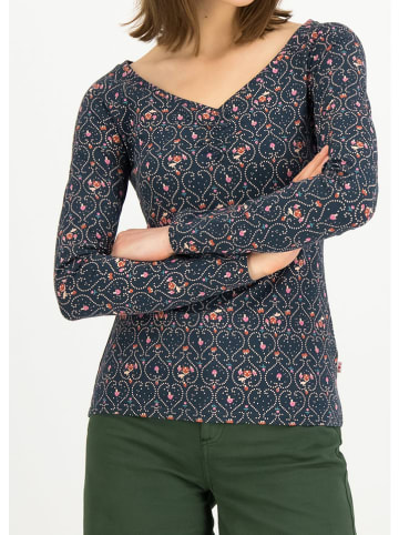 Blutsgeschwister Longsleeve "Savoir Vivre" in Dunkelblau/ Beige