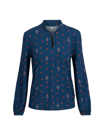 Blutsgeschwister Blouse "Oh my Knot" donkerblauw/rood