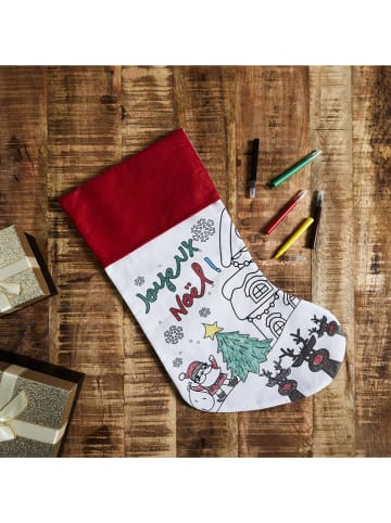 The Concept Factory 2-delige set: kerstsokken wit - (L)43 x (B)26 cm