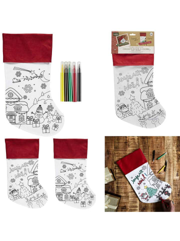 The Concept Factory 2-delige set: kerstsokken wit - (L)43 x (B)26 cm