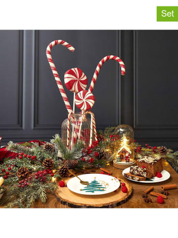 The Concept Factory 2-delige set: kerstdecoratie rood/wit