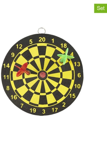 The Concept Factory 2er-Set: Dartspiele in Gelb/ Schwarz - Ø 15 cm