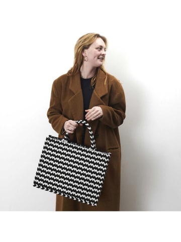 The Concept Factory Henkeltasche in Schwarz/ Weiß - (B)42 x (H)32 x (T)16 cm
