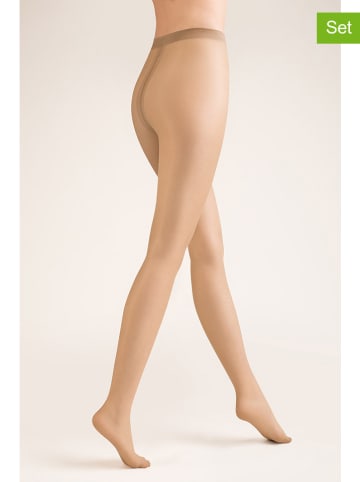 Gabriella 3-delige set: panty's "Exclusive" beige - 15 denier