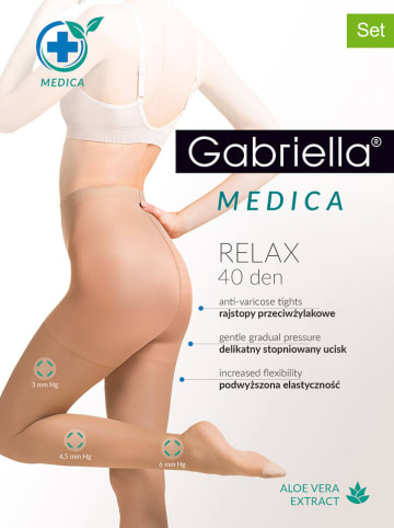Gabriella Rajstopy (2 pary) "Medica Relax" w kolorze czarnym - 40 DEN