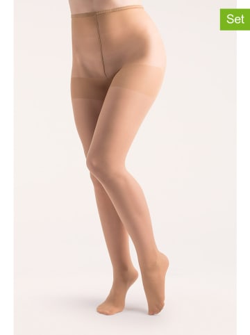 Gabriella 2er-Set: Strumpfhosen "Plus Size Xenia" in Nude - 15 DEN