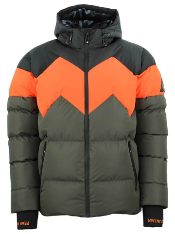 Peak Mountain Kurtka narciarska "Cerulis" w kolorze oliwkowo-pomarańczowo-czarnym