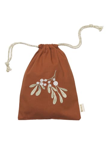FABELAB Geschenkbeutel "Mistletoe" in Braun - (B)23 x (H)30 cm
