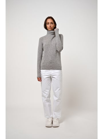 AUTHENTIC CASHMERE Kasjmieren coltrui "Bise" grijs