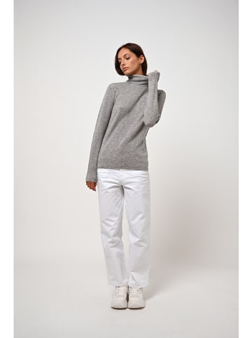 AUTHENTIC CASHMERE Kasjmieren coltrui "Bise" grijs