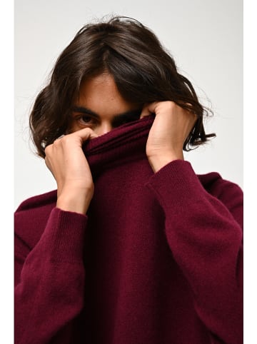 AUTHENTIC CASHMERE Kasjmieren coltrui "Bange" bordeaux