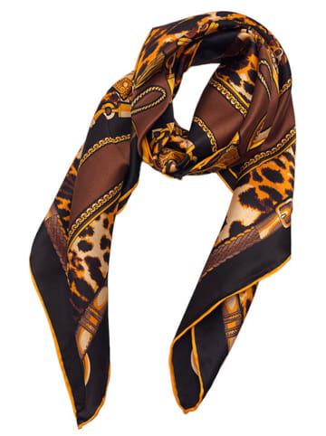 Made in Silk Zijden sjaal bruin - (B)190 x (H)110 cm