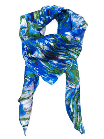 Made in Silk Zijden sjaal groen/lichtblauw - (L)190 x (B)110 cm