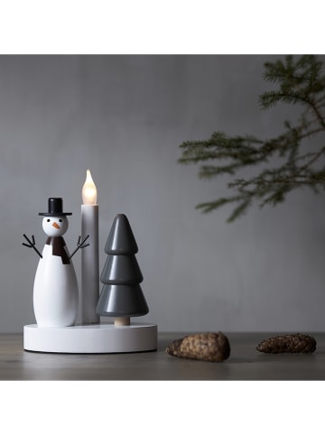 STAR Trading Lampa dekoracyjna LED "Christmas Joy" w kolorze szaro-białym - 21 x 16 cm