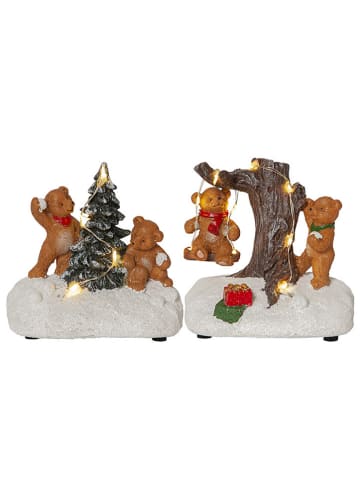 STAR Trading Decoratief ledfiguur "Tedville" meerkleurig - (L)18 x (B)16 x (H)13 cm