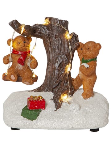 STAR Trading Dekoracyjna figurka LED "Tedville" ze wzorem - 18 x 16 x 13 cm