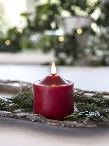 STAR Trading LED-Wachskerze "Flamme" in Rot - (H)9,5 cm
