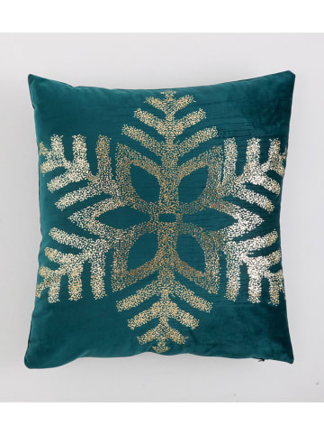 Mint Rugs Kussenhoes "Christmas Neige" donkergroen/goudkleurig