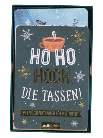 ars edition Postkarten-Adventskalender "Ho Ho Hoch die Tassen!"