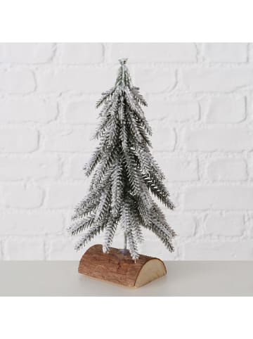 Boltze Dekoracyjna choinka w kolorze zielono-biało-brązowym - wys. 24 cm