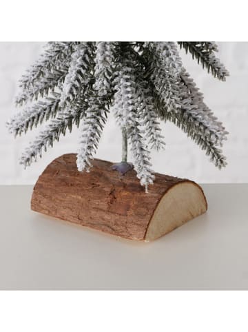 Boltze Dekoracyjna choinka w kolorze zielono-biało-brązowym - wys. 24 cm