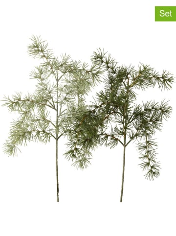 Boltze 2-delige set: decoratieve takken "Dennenboom" groen - (H)62 cm