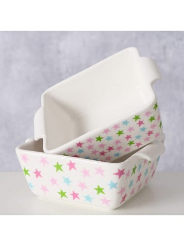 Boltze 2-delige set: ovenschalen "Holy" wit/meerkleurig - (B)12 x (H)10 cm