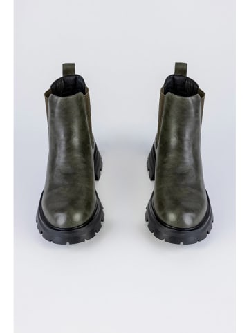 Musk Leder-Chelsea-Boots in Khaki