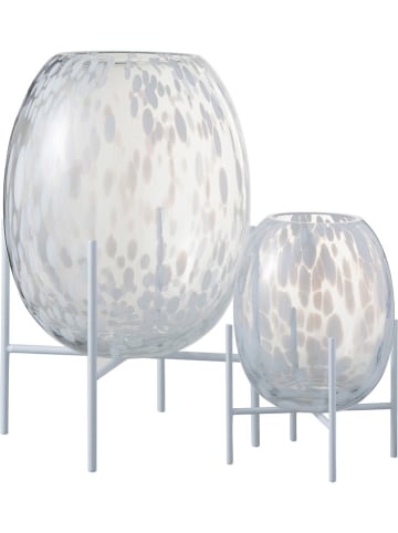 J Line Vase mit Sockel in Silber - (H)37 x Ø 20 cm