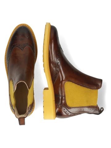 MELVIN & HAMILTON Leren chelseaboots "Selina 29" bruin/geel