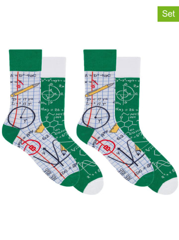 Spox Sox 2-delige set: sokken grijs/groen