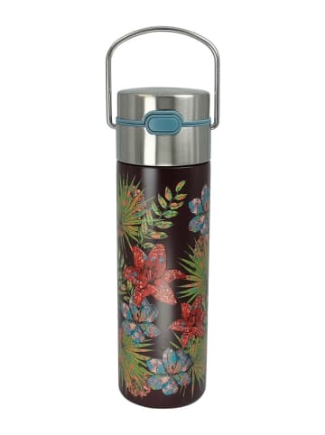 Eigenart Roestvrijstalen theefles "Leeza - Rustic Flower" zwart/meerkleurig - 500 ml