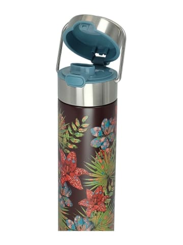 Eigenart Roestvrijstalen theefles "Leeza - Rustic Flower" zwart/meerkleurig - 500 ml