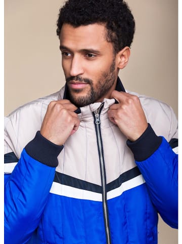 4funkyflavours Kurtka zimowa "Falling" w kolorze niebiesko-kremowym