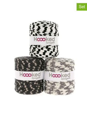 Hoooked 3-delige set: textielgaren "Zpagetti" donkerblauw /wit