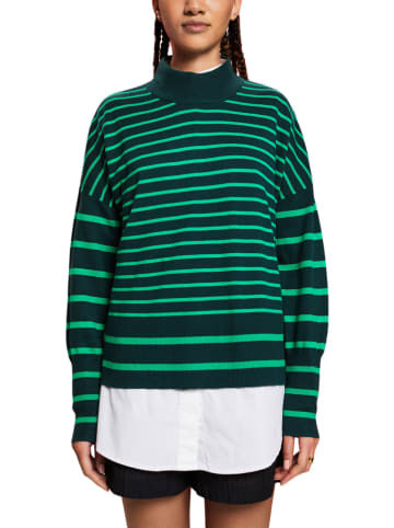 ESPRIT Sweter w kolorze ciemnozielono-zielonym