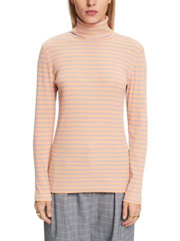 ESPRIT Longsleeve in Apricot/ Hellblau