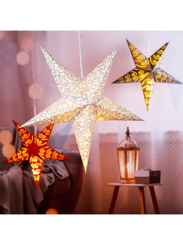 Profiline 3-delige set: decoratieve ledlampen rood/zilverkleurig/wit - Ø 60 cm