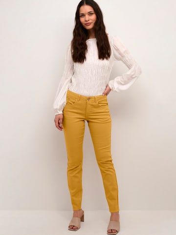 Cream Spodnie "Lotte" w kolorze musztardowym