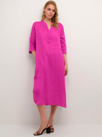 Cream Leinen-Kleid "Bellis" in Pink