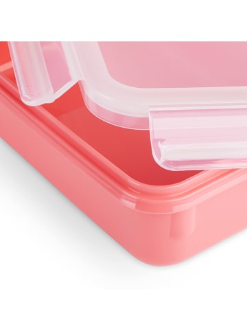 Emsa 2-delige set: voorraaddozen "Clip & Close - Color Ed." koraalrood - 550 ml