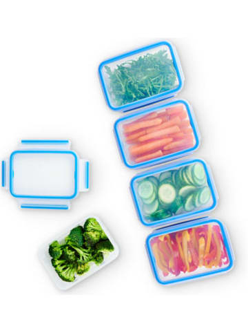 Emsa 5er-Set: Frischhaltedosen "Clip & Close" in Blau - 800 ml