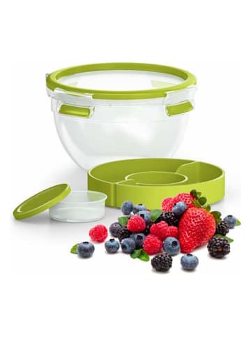 Emsa Pojemnik "Clip & Go" w kolorze zielonym na sałatkę - 2,6 l