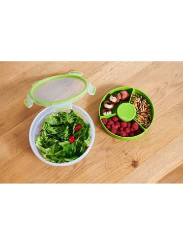Emsa Pojemnik "Clip & Go" w kolorze zielonym na sałatkę - 2,6 l
